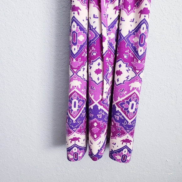 Vintage‎ Goldworm Purple And White Geometric Longsleeve Merino Wool Dress - Picture 3 of 8